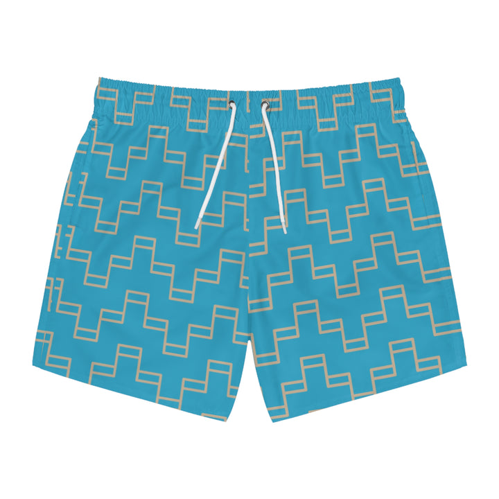 Med Blue Swim Trunks | Solenriz