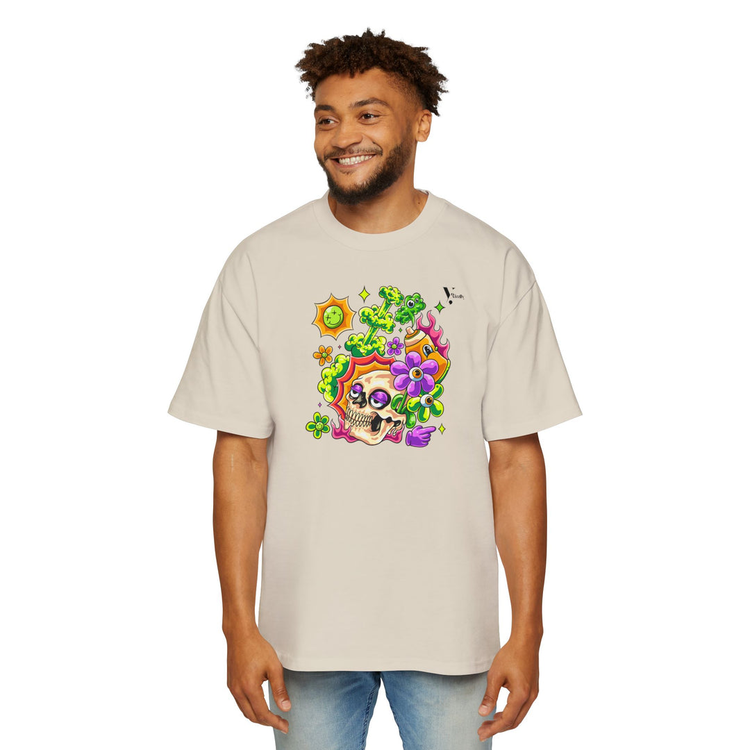 Skull & Floral Oversized Tee