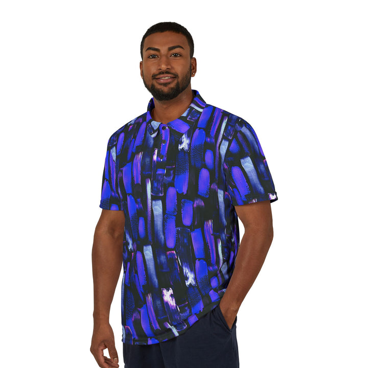 Vibrant Abstract Print Polo Shirt | Solenriz