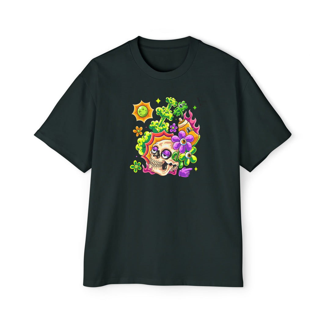 Skull & Floral Oversized Tee