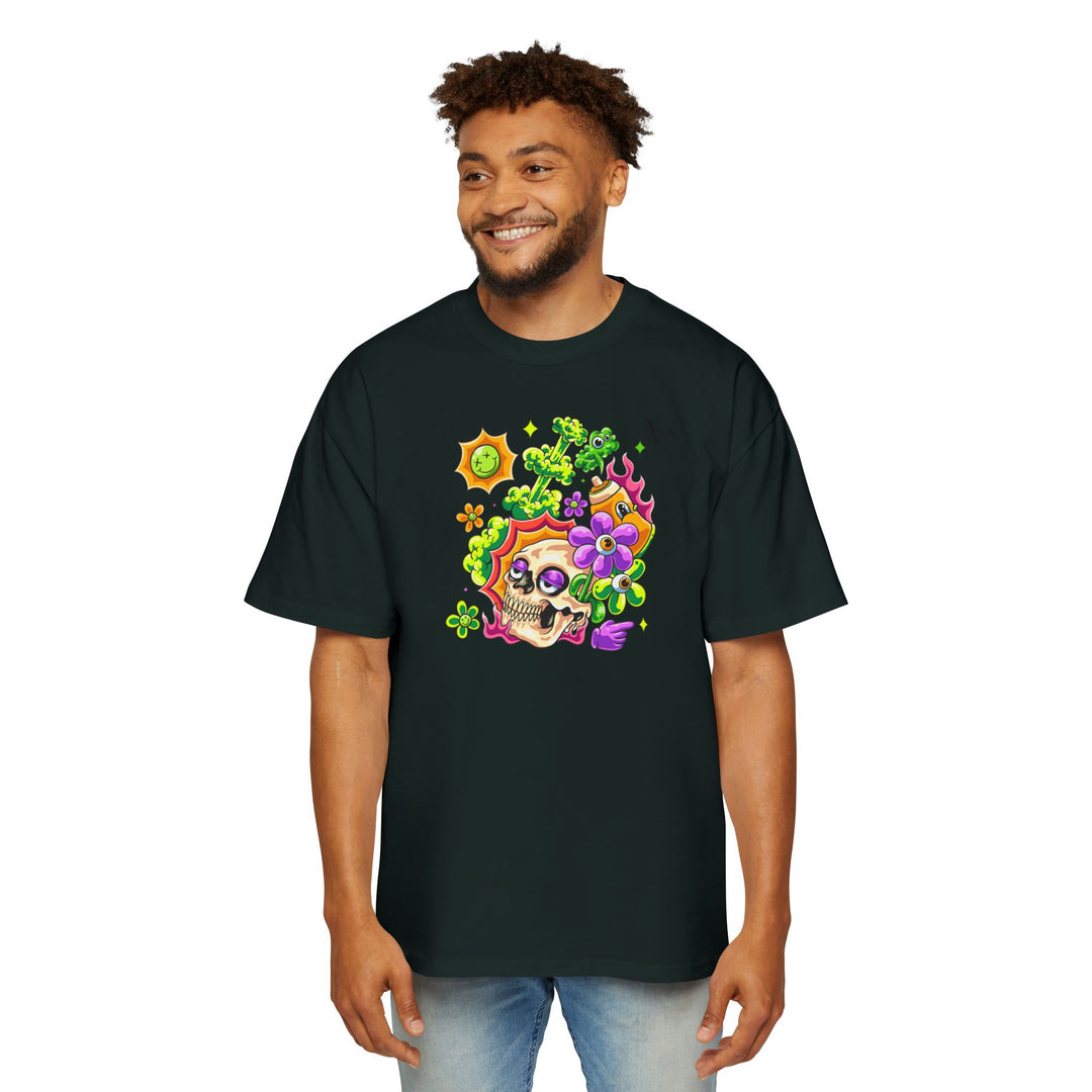 Skull & Floral Oversized Tee