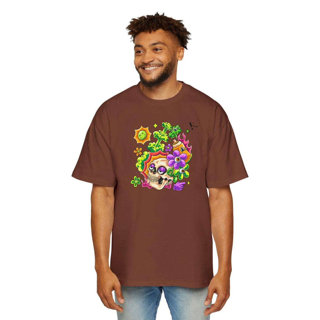Skull & Floral Oversized Tee