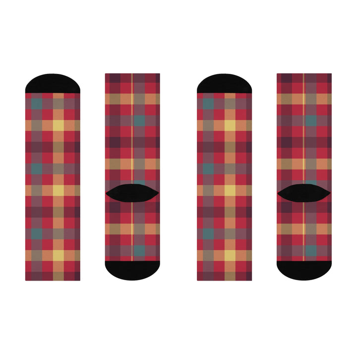 Red Checked Crew Socks | Solenriz - Rizzlly
