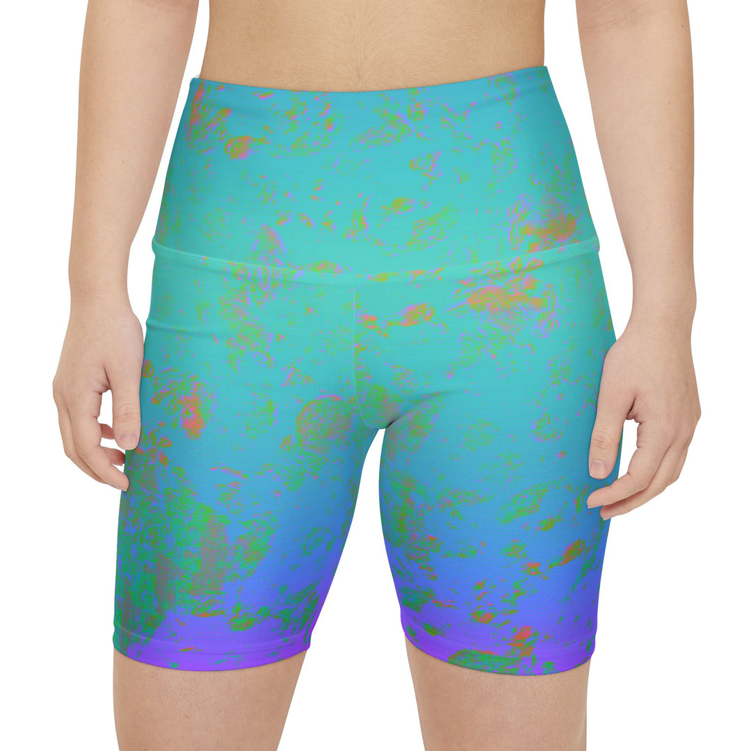 Vibrant Mirage Teal Workout Shorts | Solenriz - Rizzlly