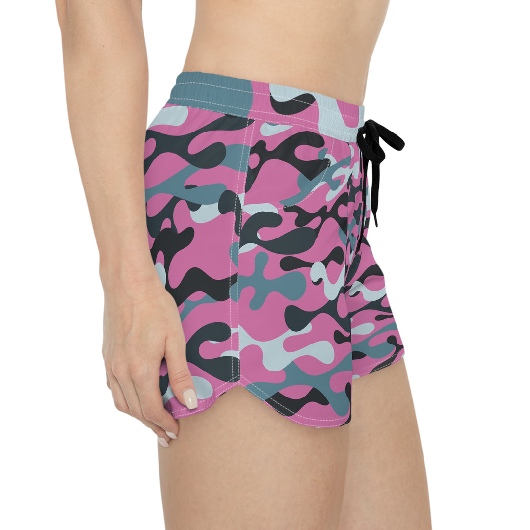 Grey Pink Camo Casual Shorts | Solenriz - Rizzlly