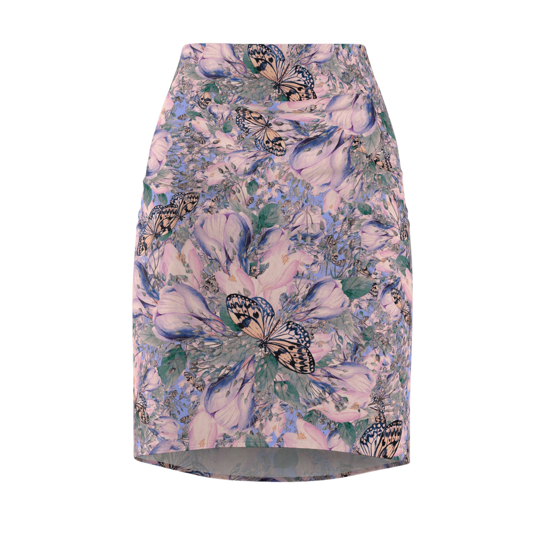 Floral Butterfly High-Waisted Pencil Skirt | Solenriz - Rizzlly