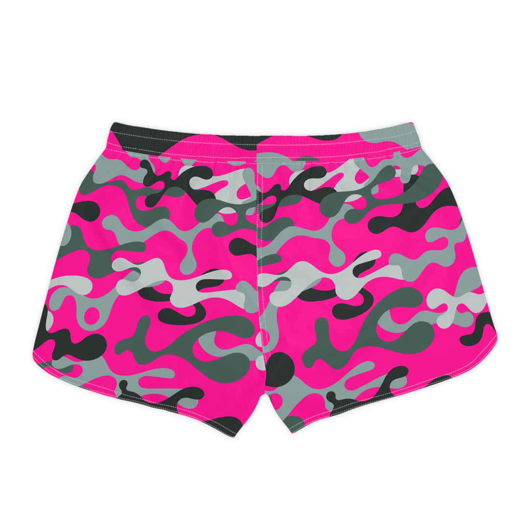 Vibrant Pink Camo Casual Shorts | Solenriz - Rizzlly