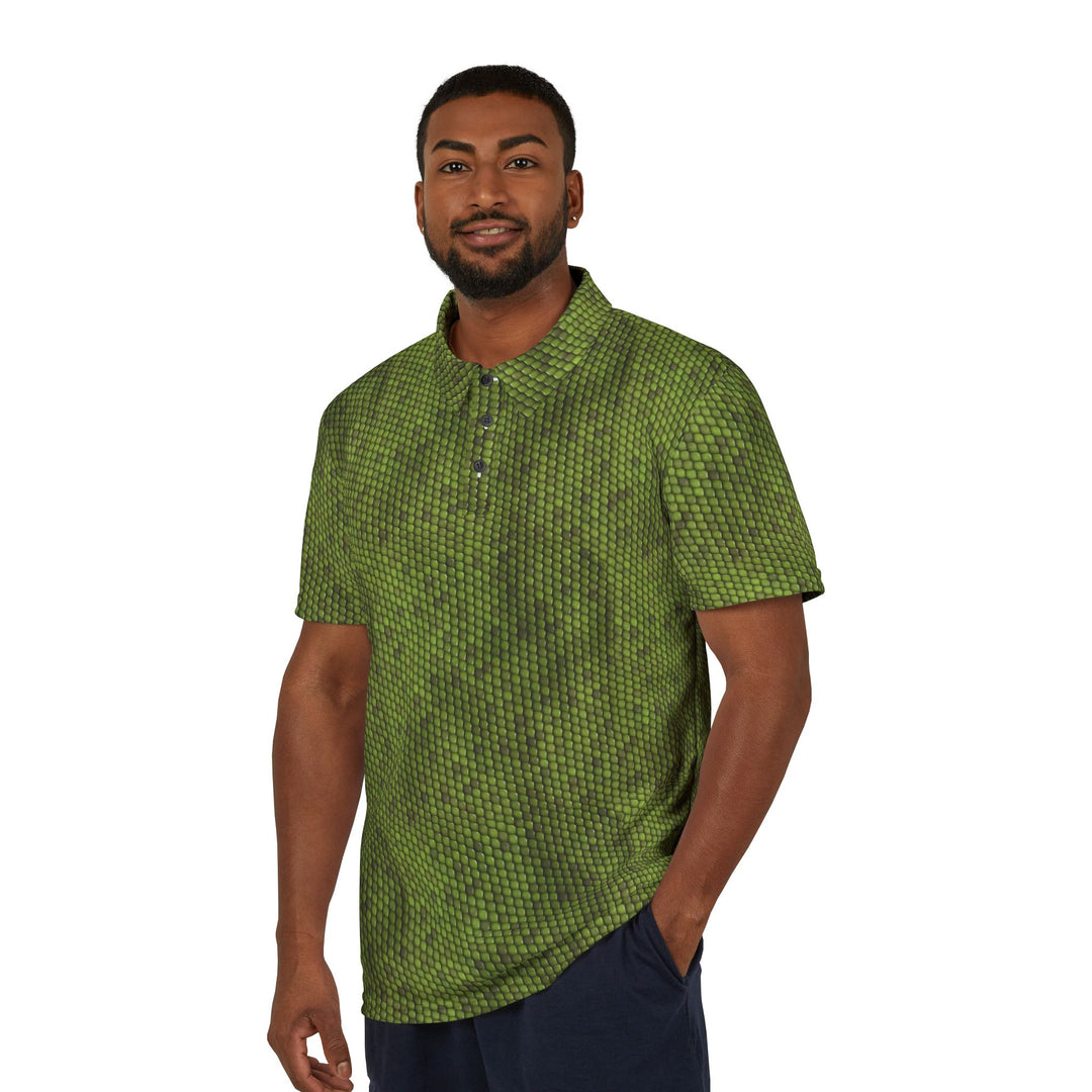 Green Animal Skin Polo Shirt | Solenriz