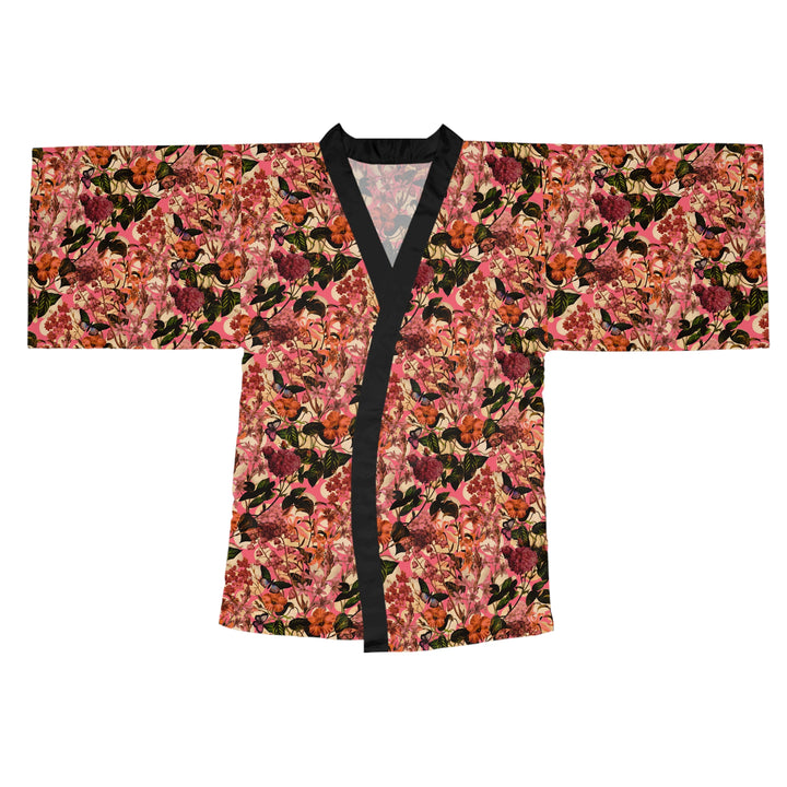 Floral Print Long Sleeve Kimono Robe for Relaxation & Self-Care - Rizzlly