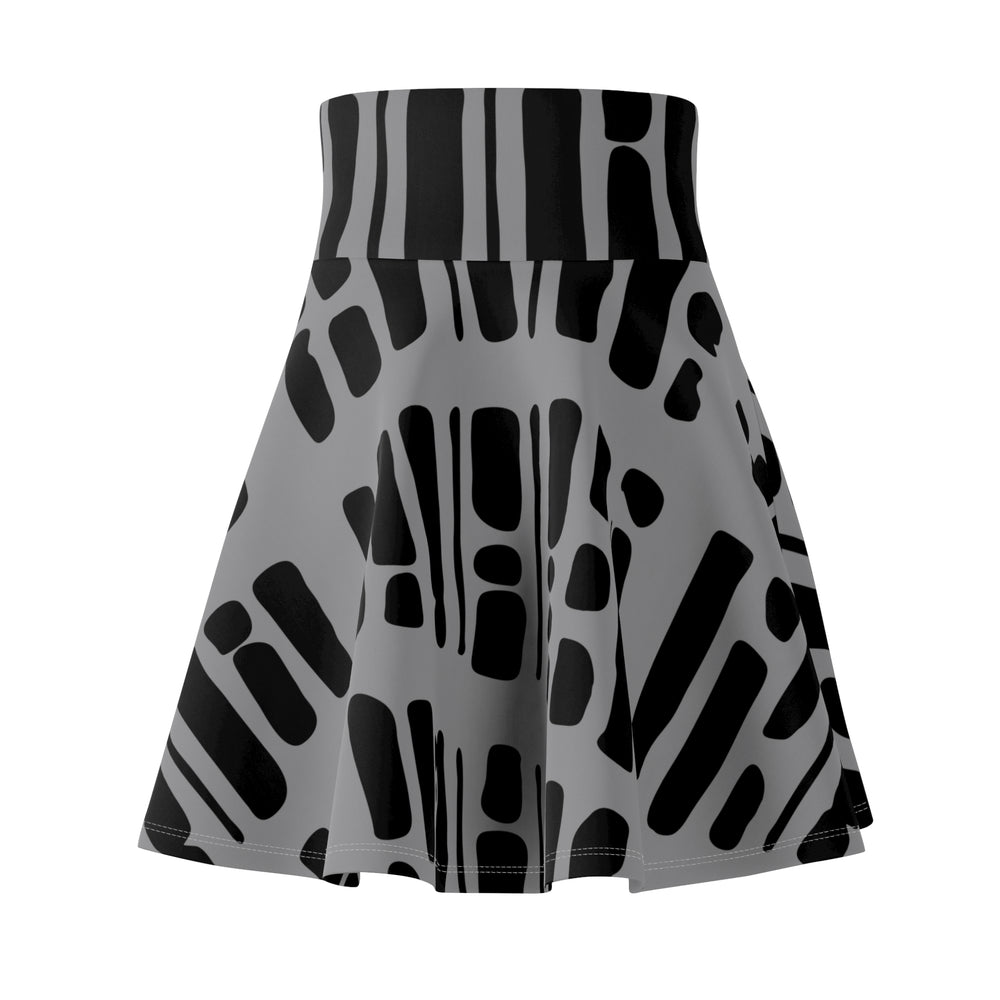 Black & Grey Abstract Skater Skirt | Solenriz - Rizzlly