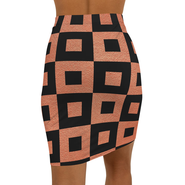 Checkerboard Mid-Waist Pencil Skirt | Solenriz - Rizzlly