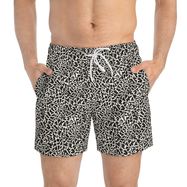 Black & Cream  Swim Trunks - Rizzlly
