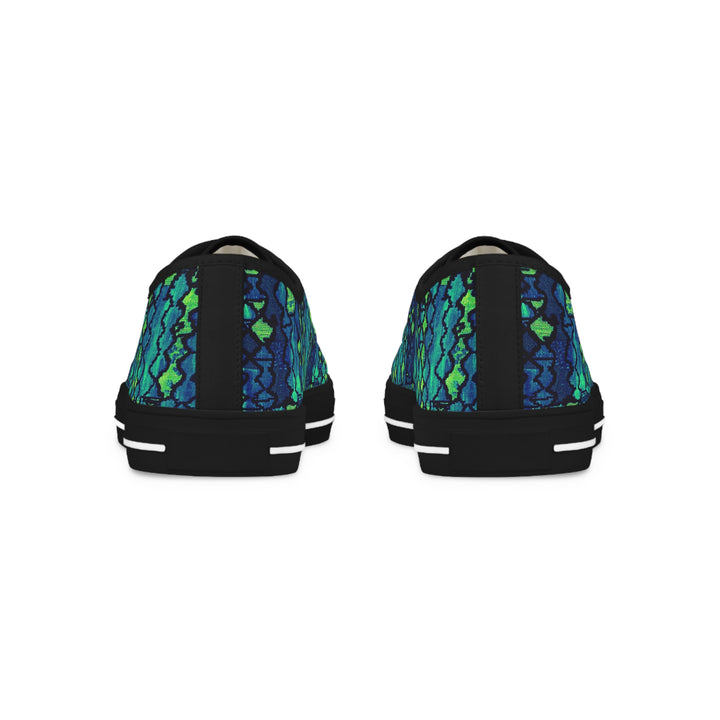 Blue & Green Print Low-Top Sneakers | Solenriz - Rizzlly