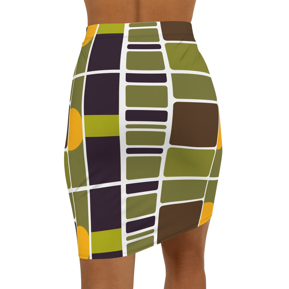 Olive Green Mid-Waist Pencil Skirt | Solenriz - Rizzlly
