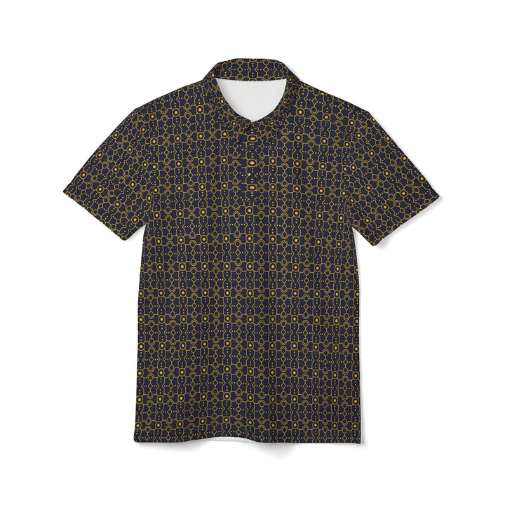 Navy Geo Luxe Polo Shirt | Solenriz