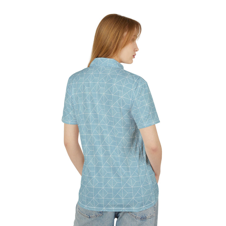 Geometric Teal Polo Shirt | Solenriz - Rizzlly